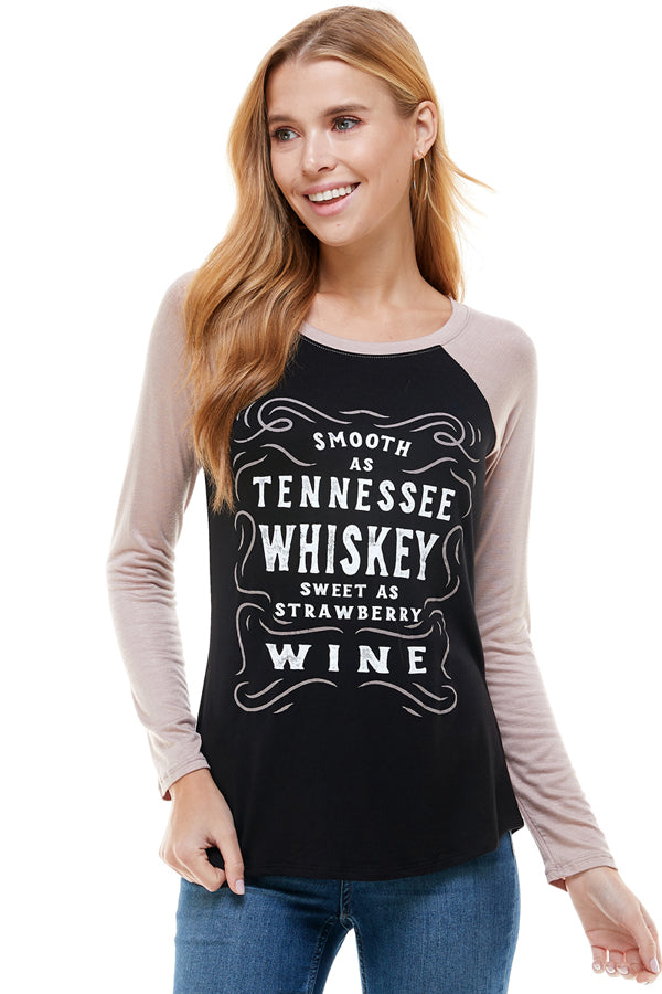 SMOOTH AS TENNESSEE WHISKEY LONG SLEEVE RAGLAN-0