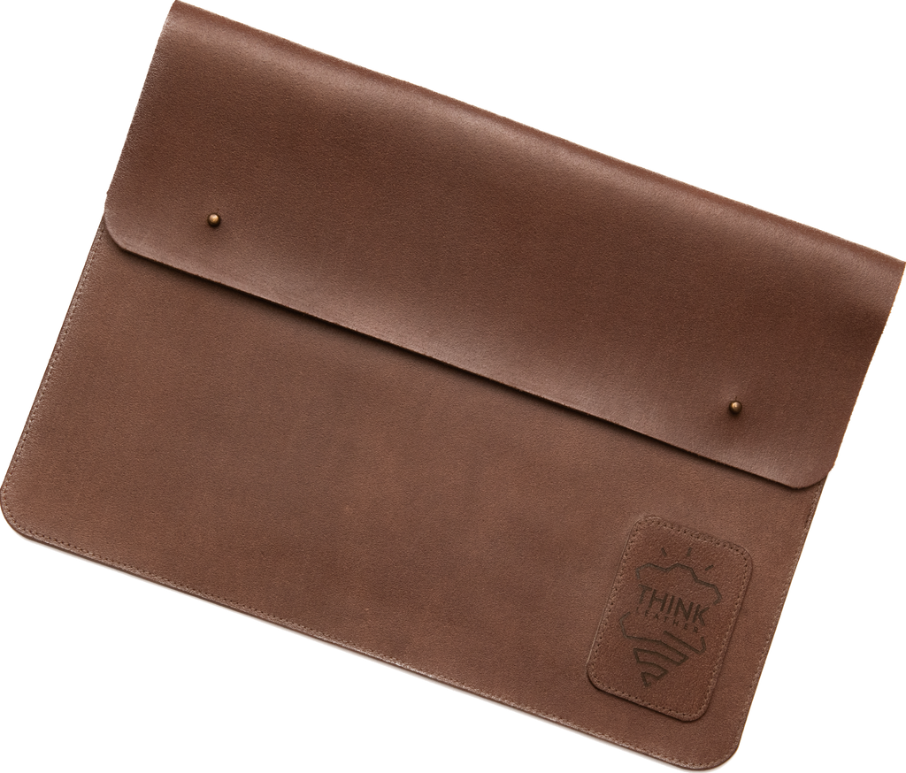 COVER MACBOOK 13" with a flap dark brown-1