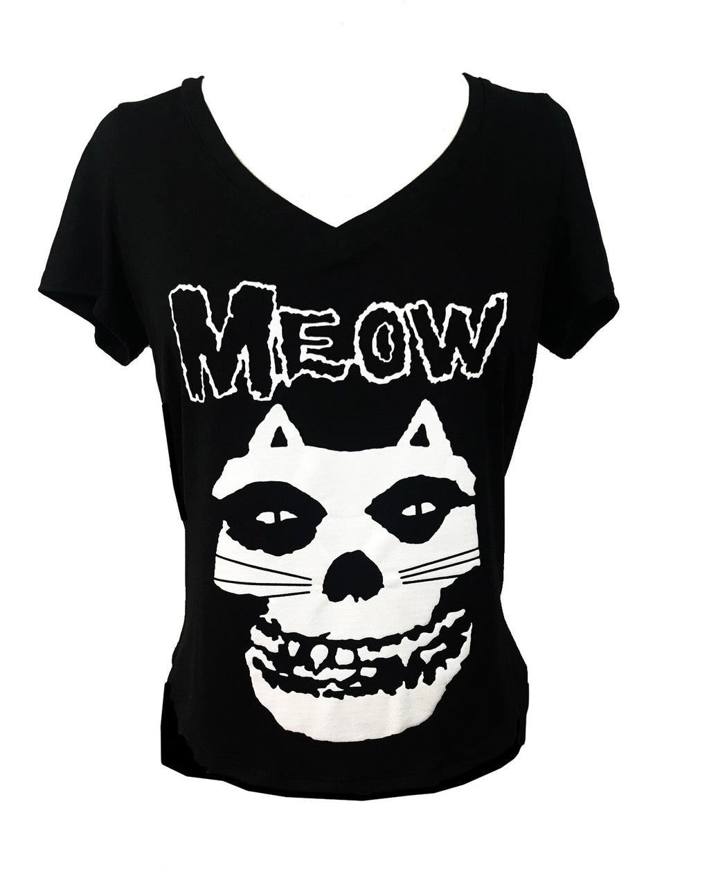 MISFIT MEOW CAT V NECK SHORT SLEEVE-5