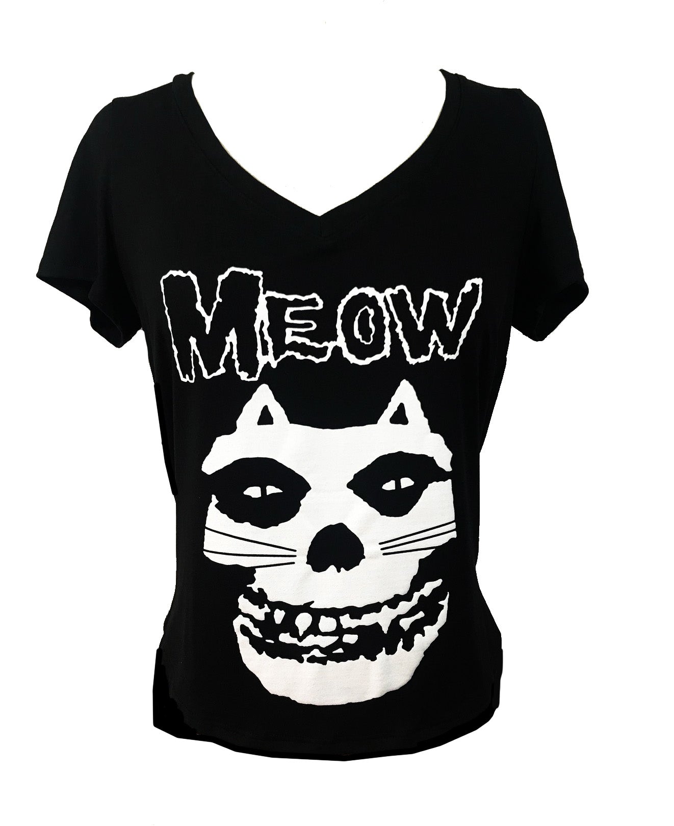 MISFIT MEOW CAT V NECK SHORT SLEEVE-5