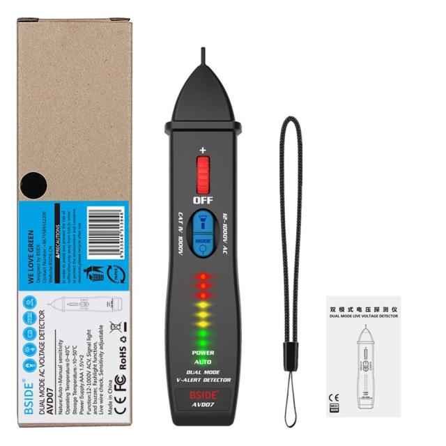 Non-contact Voltage Detector indicator AVD07 Smart Electric Pen Tester Live/Neutral wire distinction Continuity check NCV-0